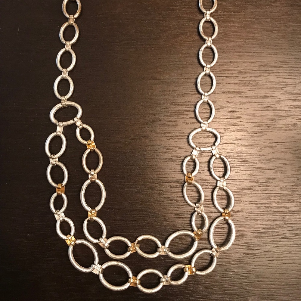 Stella & Dot Silver and Gold Necklace
